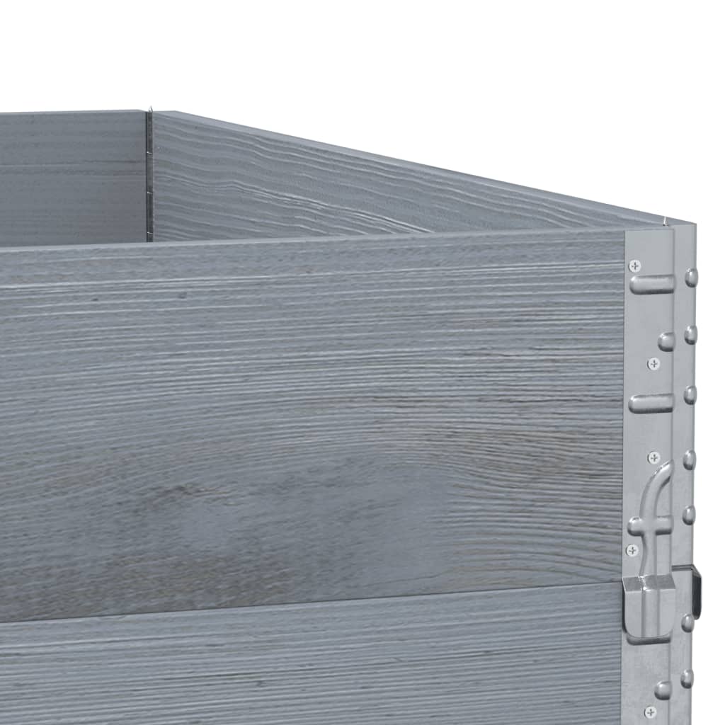 Pallet Collars 3 pcs Grey 100x100 cm Solid Wood Pine
