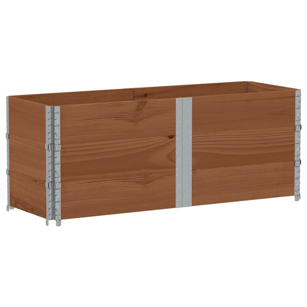 Pallet Collars 3 pcs Brown 150x50 cm Solid Wood Pine