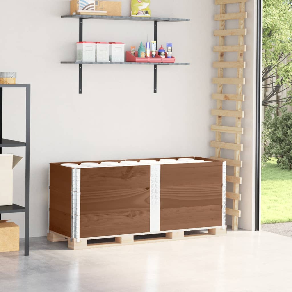 Pallet Collars 3 pcs Brown 150x50 cm Solid Wood Pine