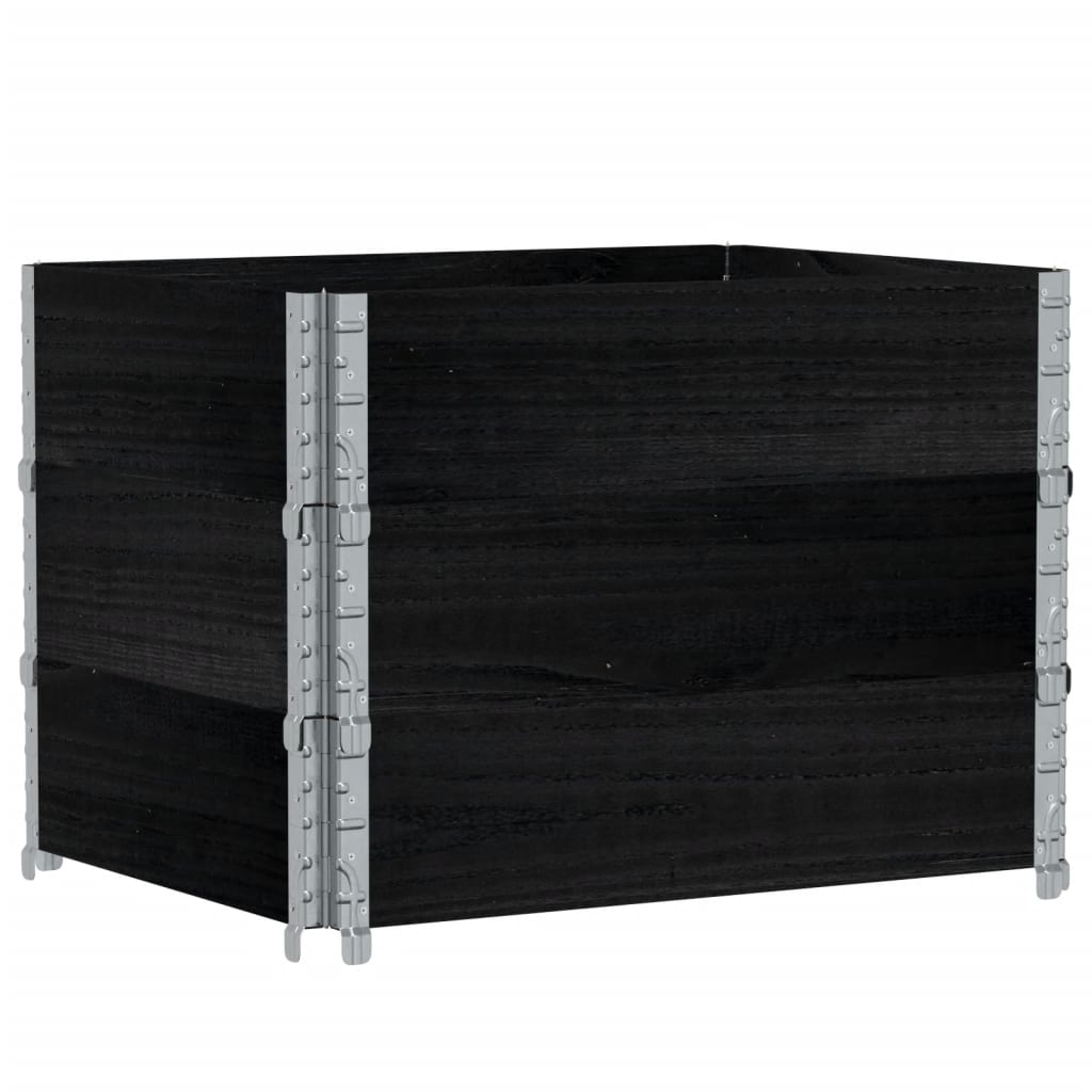 vidaXL Garden Planter Black 80x60 cm Solid Wood Pine