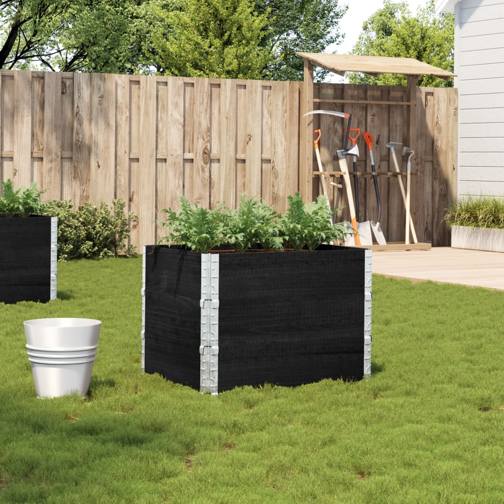 vidaXL Garden Planter Black 80x60 cm Solid Wood Pine