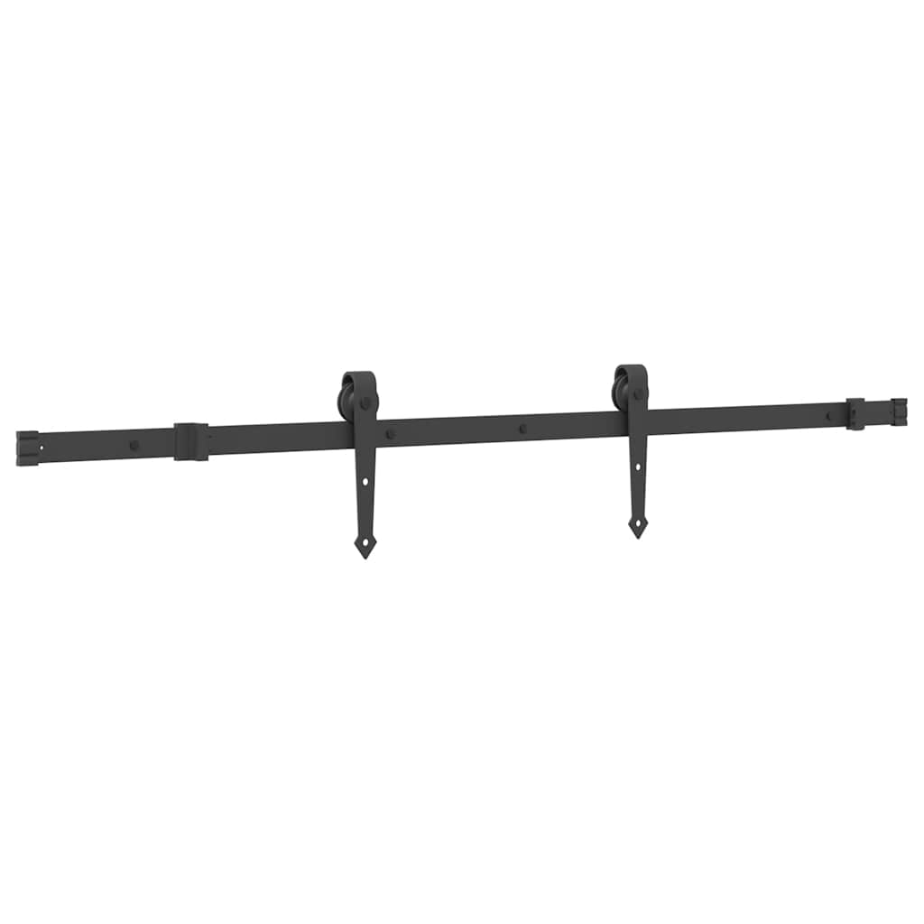 Sliding Door Hardware Kit 152.5 cm Steel Black