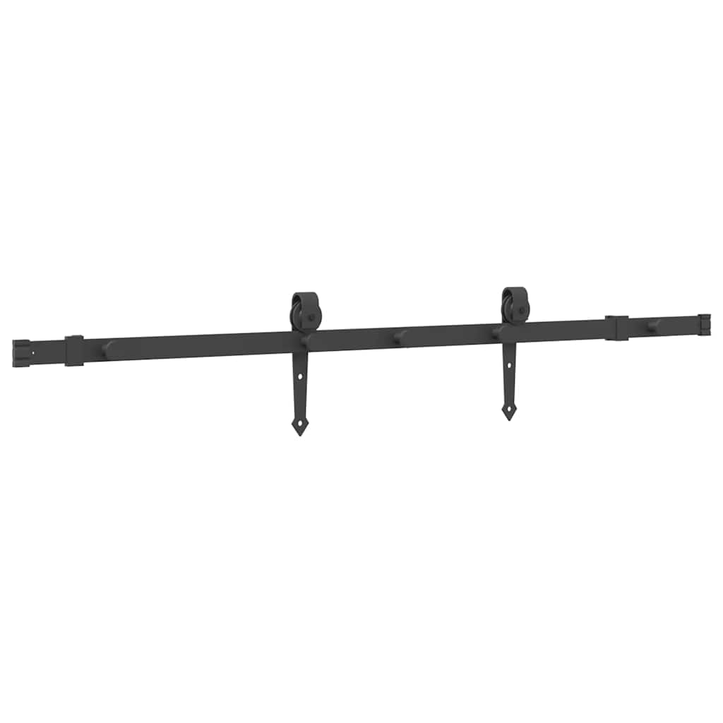 Sliding Door Hardware Kit 152.5 cm Steel Black