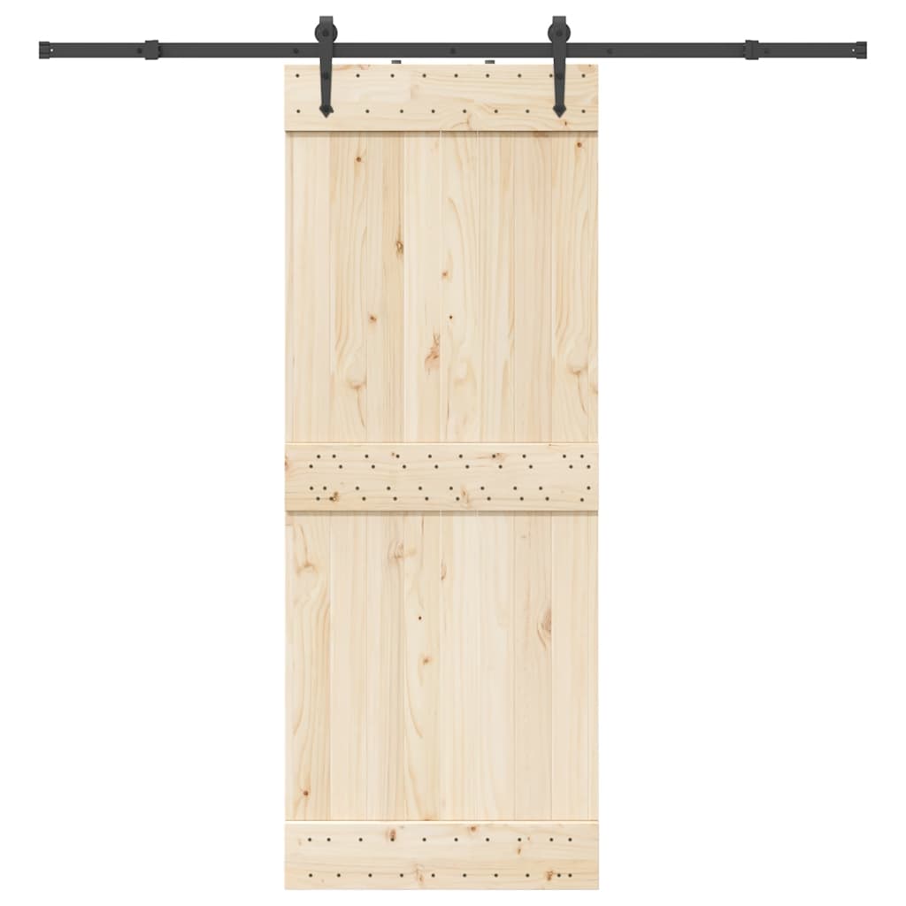 Sliding Door Hardware Kit 213.5 cm Steel Black