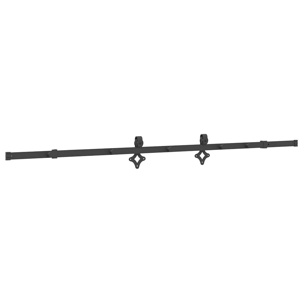 Sliding Door Hardware Kit 213.5 cm Steel Black