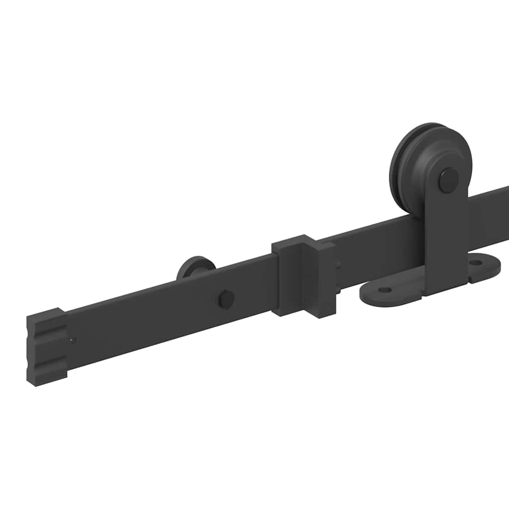 Sliding Door Hardware Kit 213.5 cm Steel Black