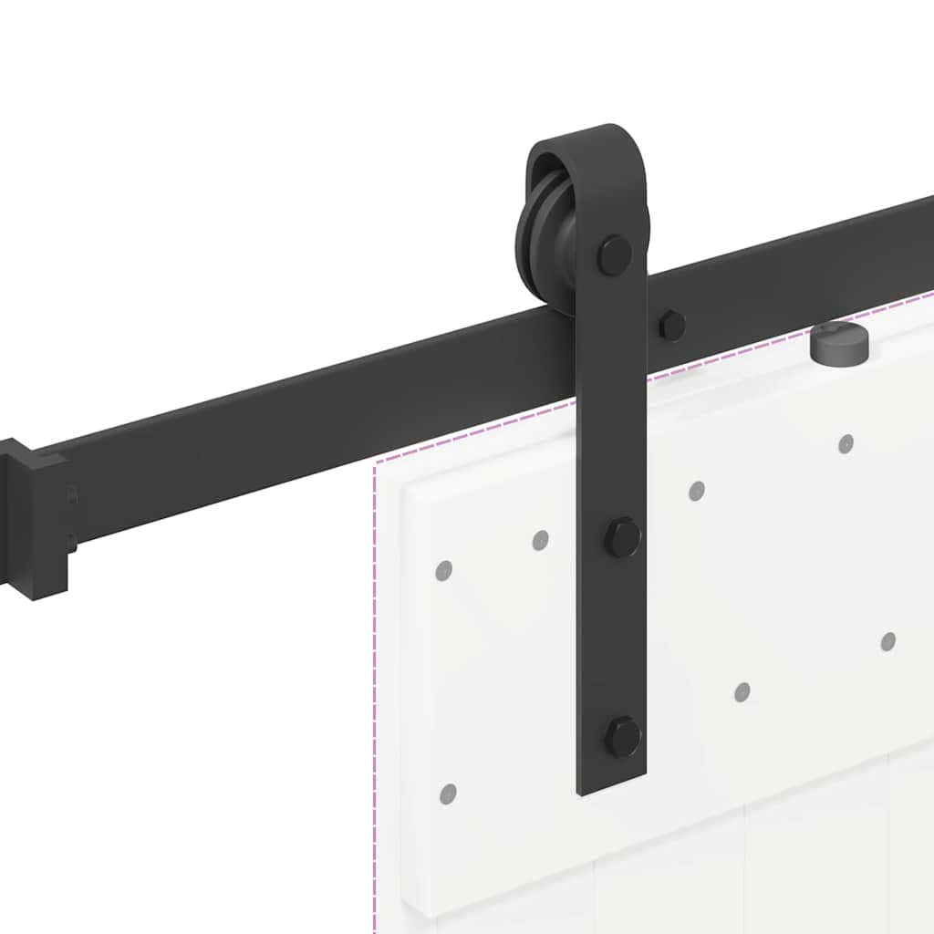 Sliding Door Hardware Kit 213.5 cm Steel Black