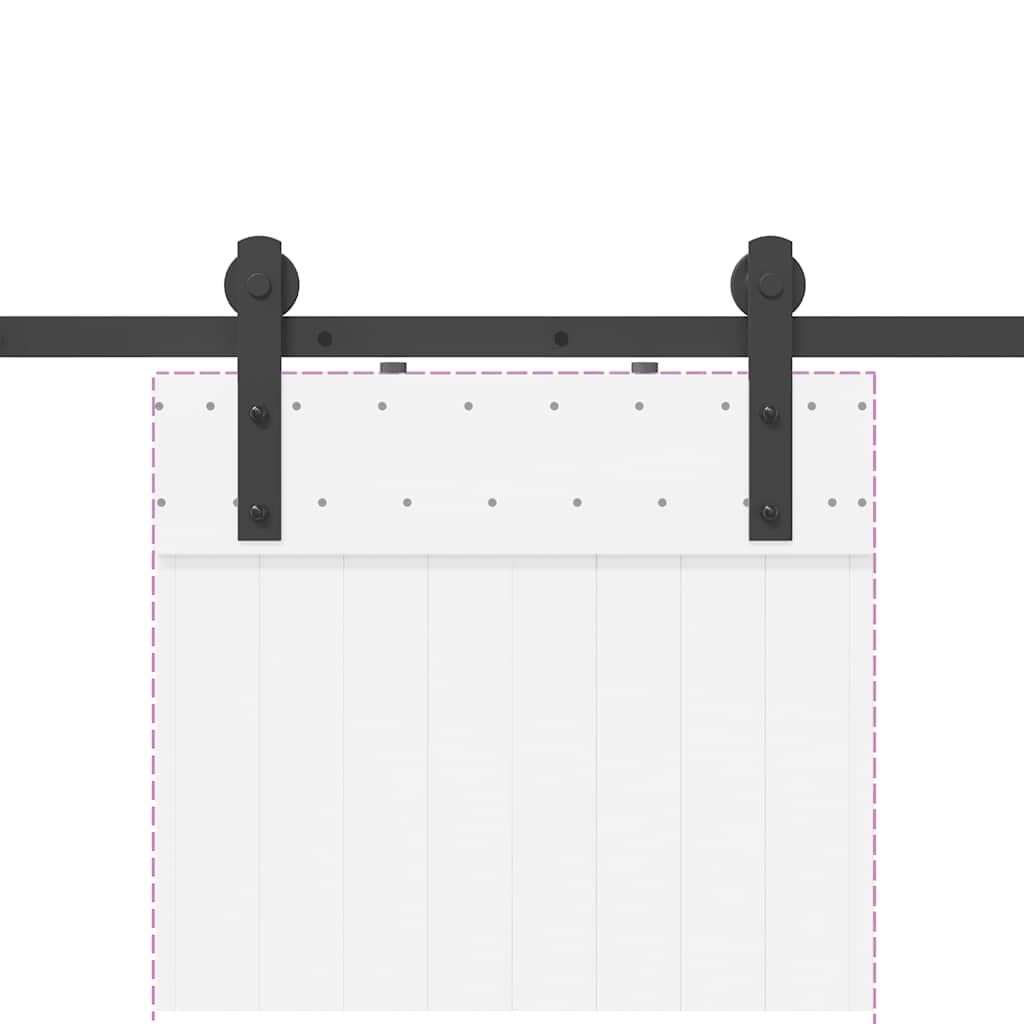 Sliding Door Hardware Kit 183 cm Steel Black