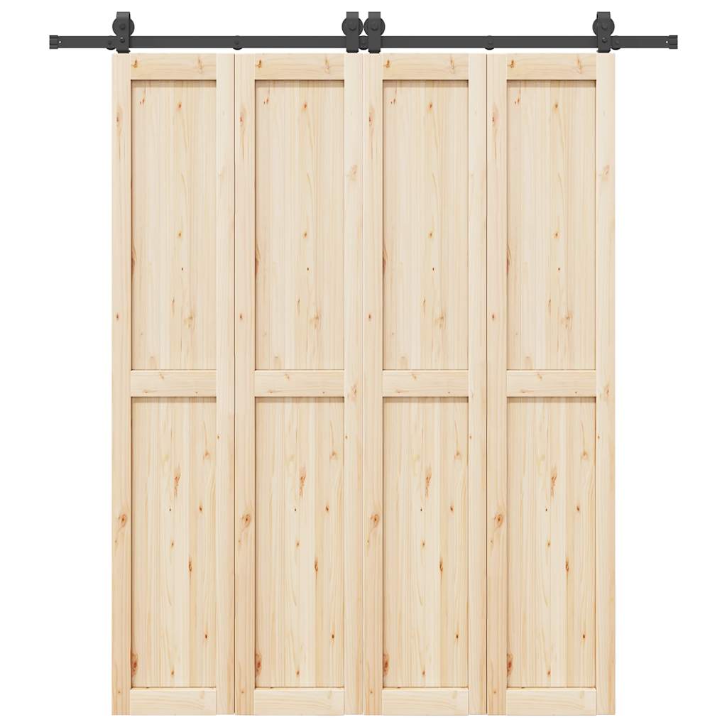 Sliding Door Hardware Kit 200 cm Steel Black