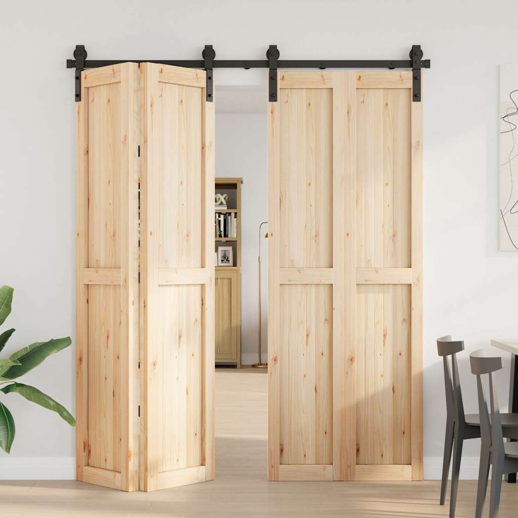 Sliding Door Hardware Kit 183 cm Steel Black