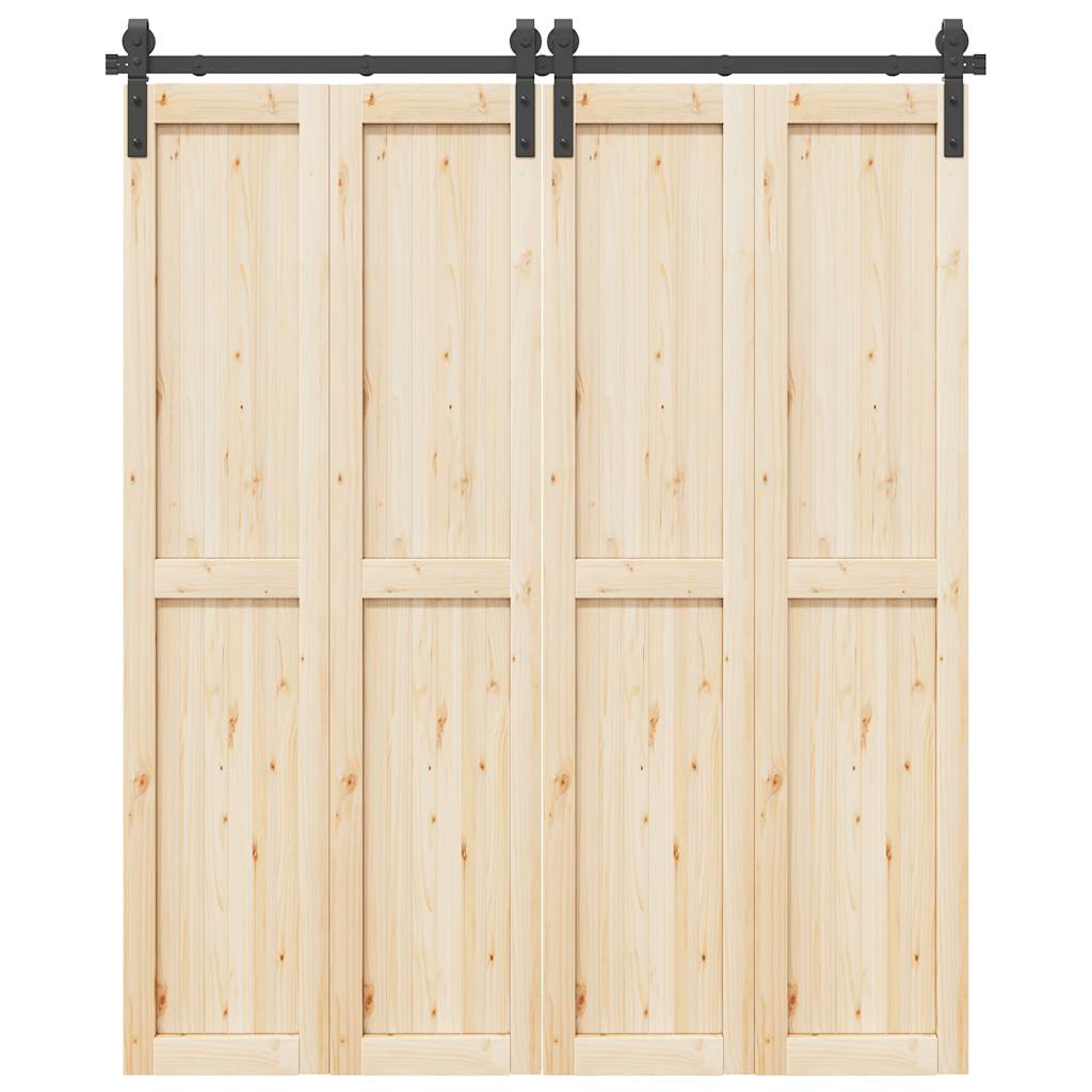 Sliding Door Hardware Kit 183 cm Steel Black