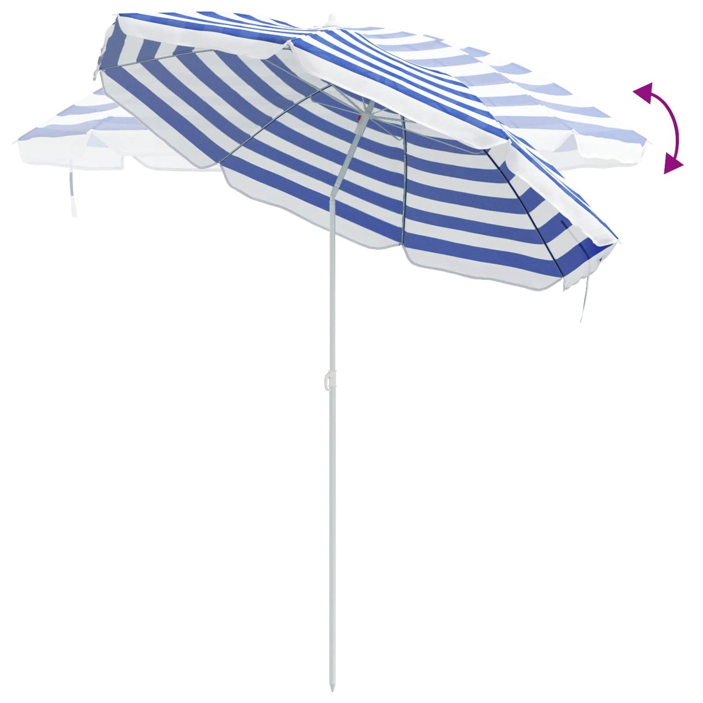 Garden Parasol 240 cm 170T Polyester Blue and White