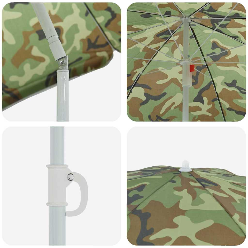 Beach Parasol Camouflage 206 x 206 x 212 cm Polyester and Metal