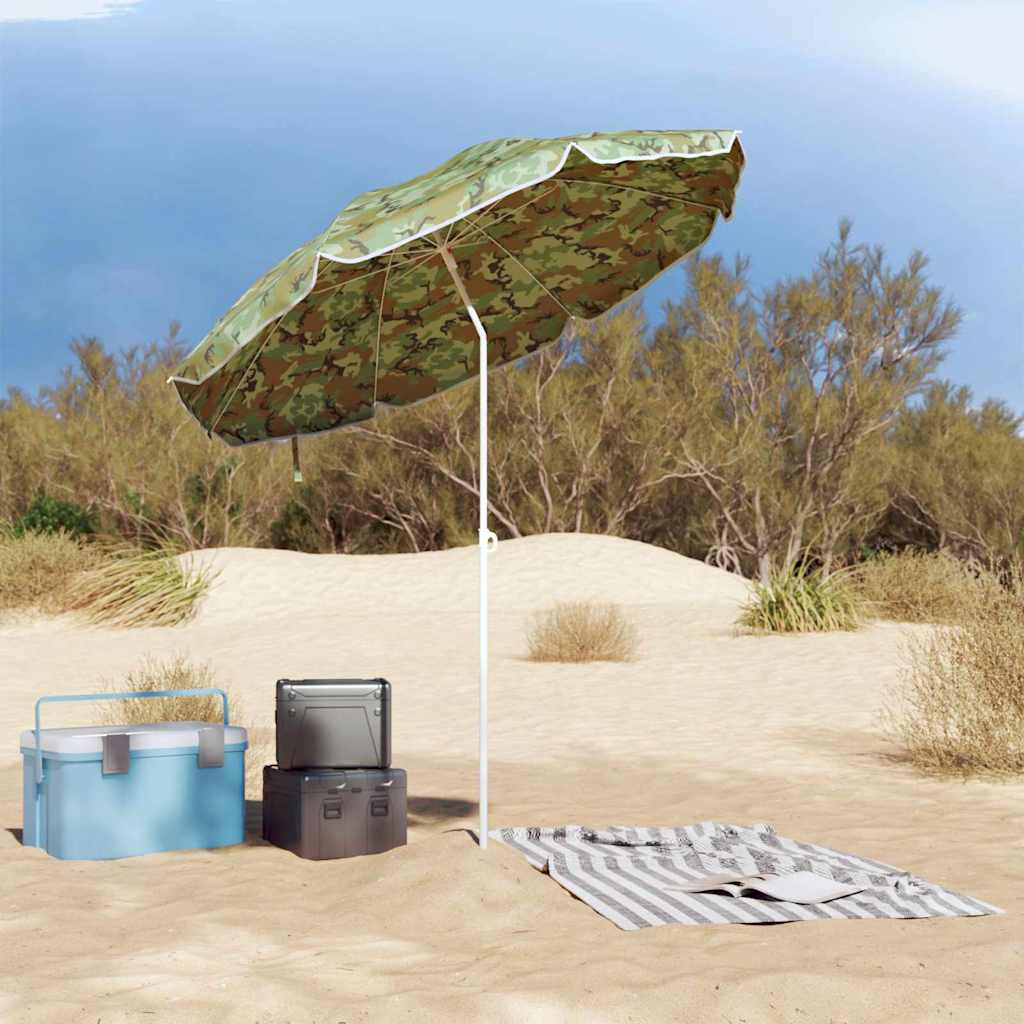 Beach Parasol Camouflage 206 x 206 x 212 cm Polyester and Metal