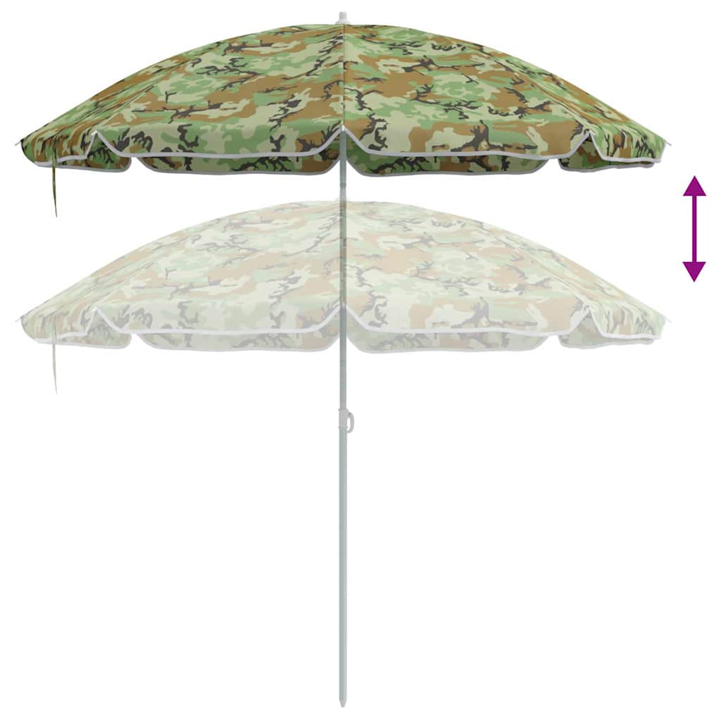 Beach Parasol Camouflage 206 x 206 x 212 cm Polyester and Metal
