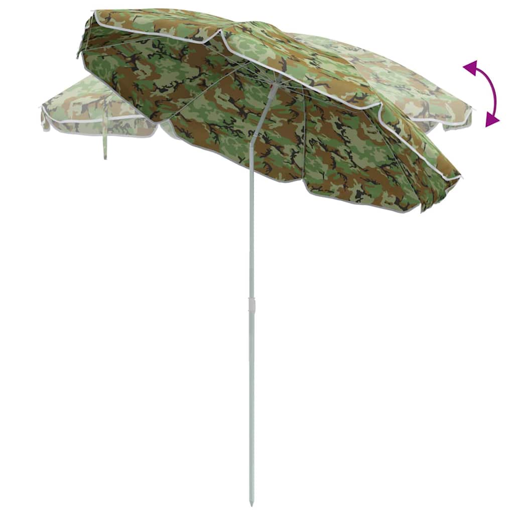 Beach Parasol Camouflage 206 x 206 x 212 cm Polyester and Metal