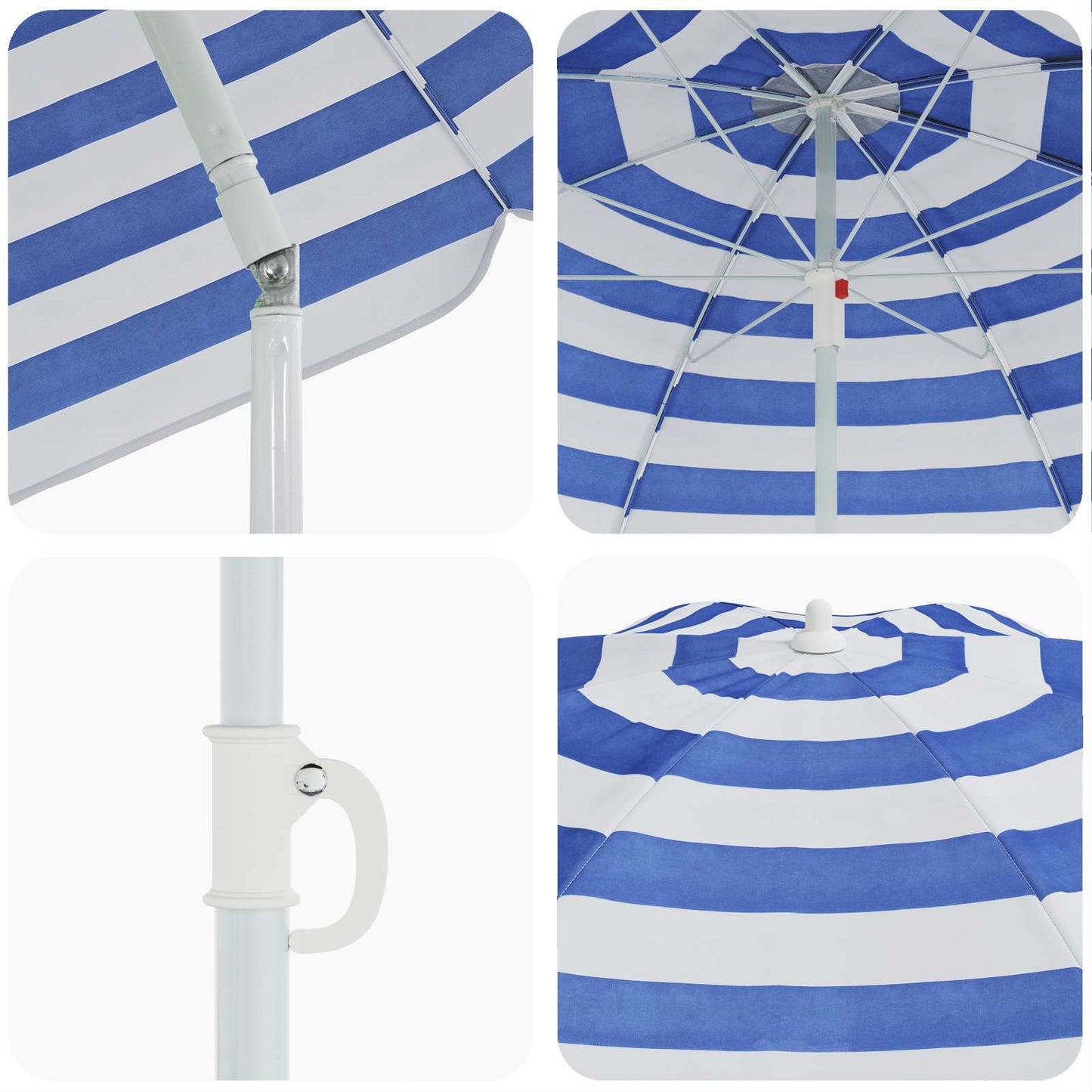 Garden Parasol 263 x 263 x 272 cm 170T Polyester Blue and White