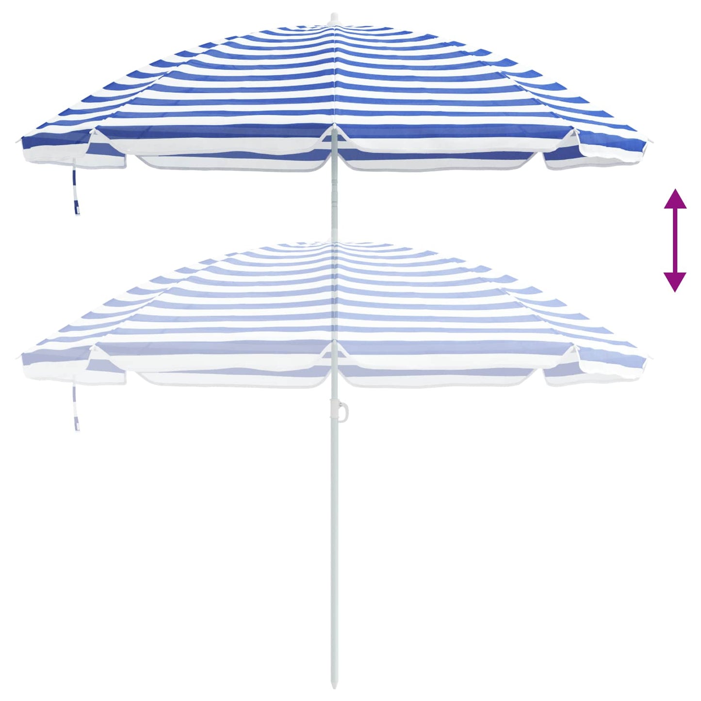 Garden Parasol 263 x 263 x 272 cm 170T Polyester Blue and White