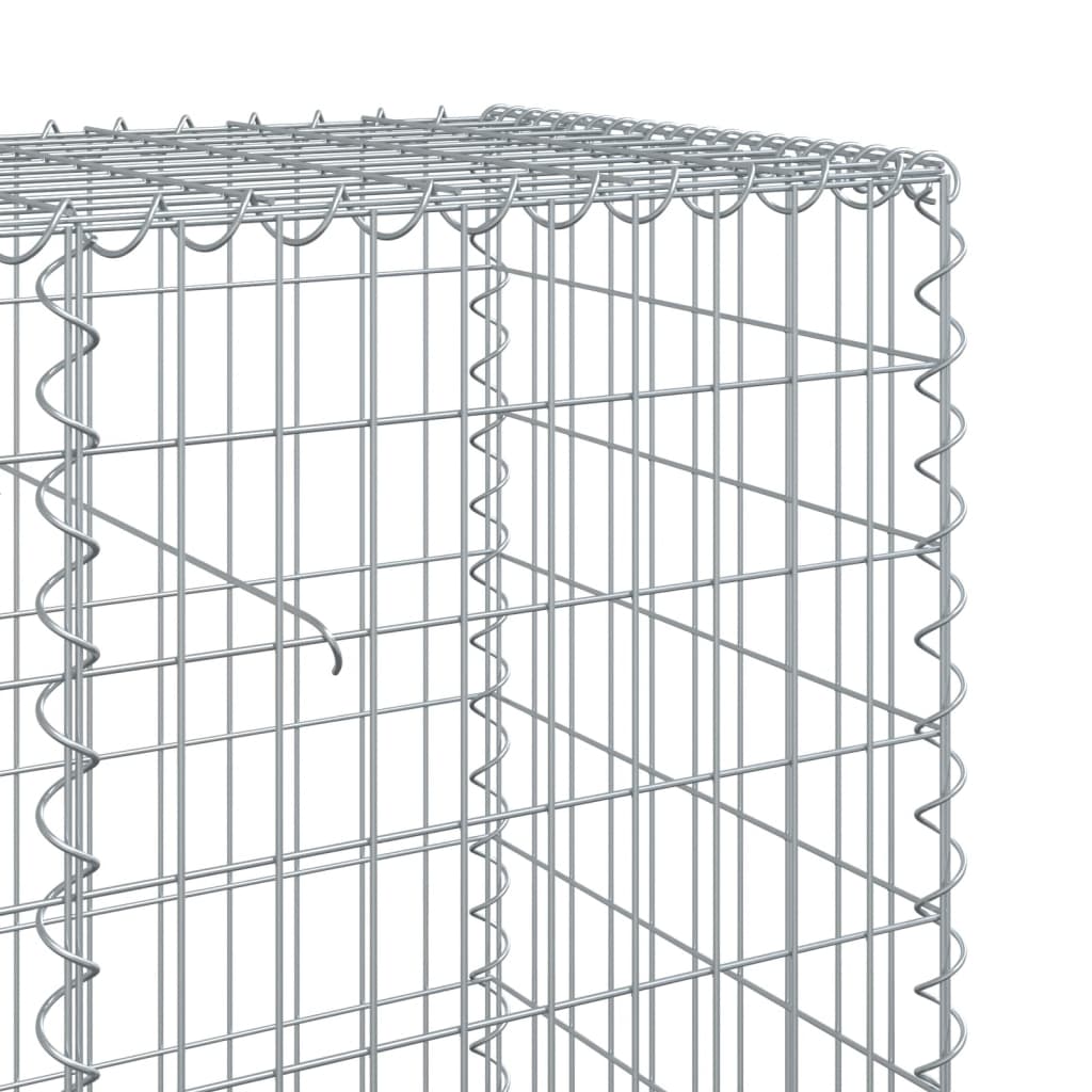 vidaXL Gabion Basket with Cover 800x50x100 cm Galvanised Iron