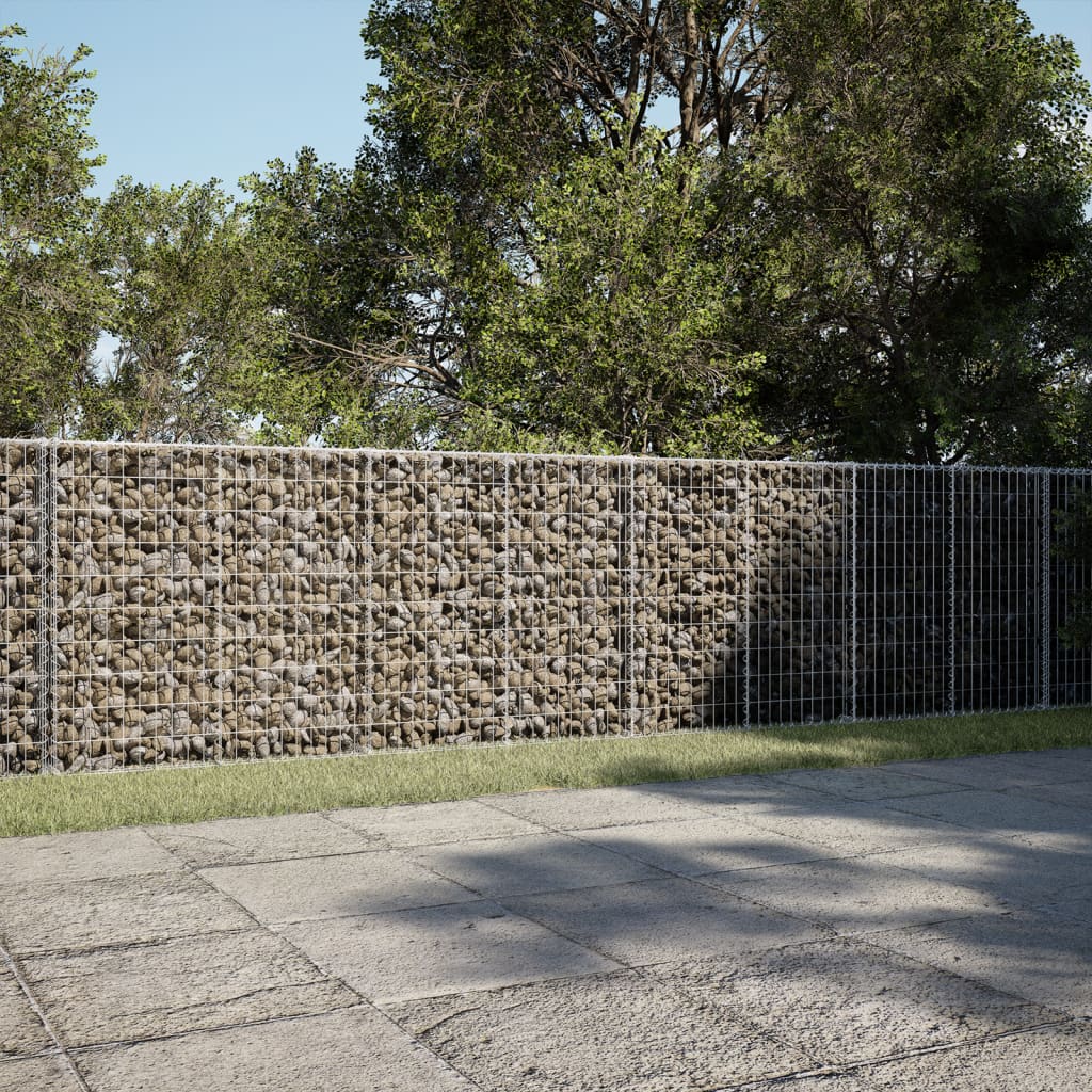 vidaXL Gabion Basket with Cover 800x50x100 cm Galvanised Iron