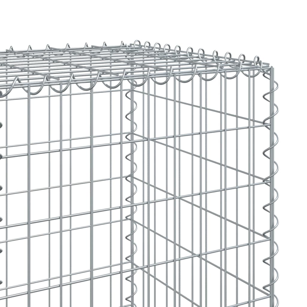 vidaXL Gabion Basket with Cover 800x50x150 cm Galvanised Iron