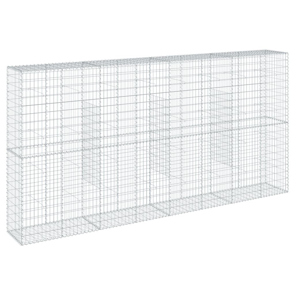 vidaXL Gabion Basket with Cover 400x50x200 cm Galvanised Iron