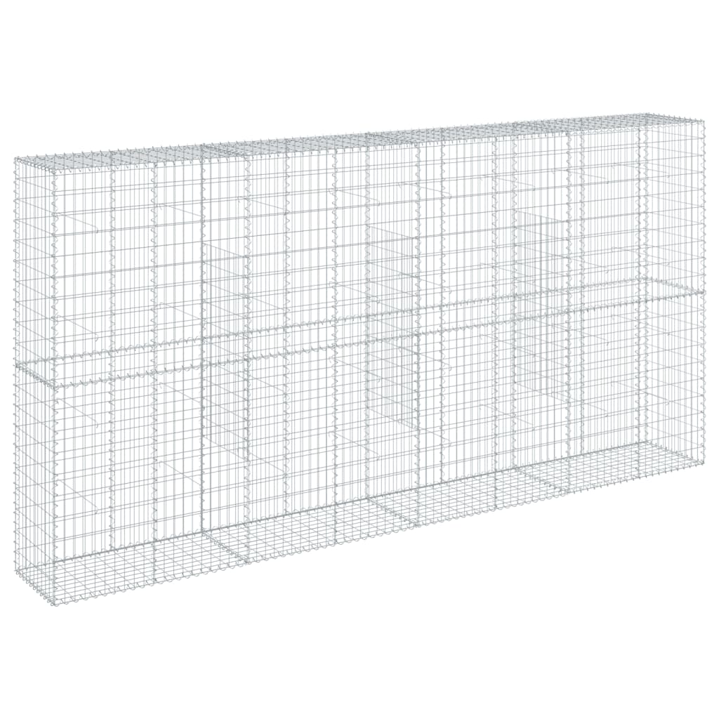 vidaXL Gabion Basket with Cover 400x50x200 cm Galvanised Iron