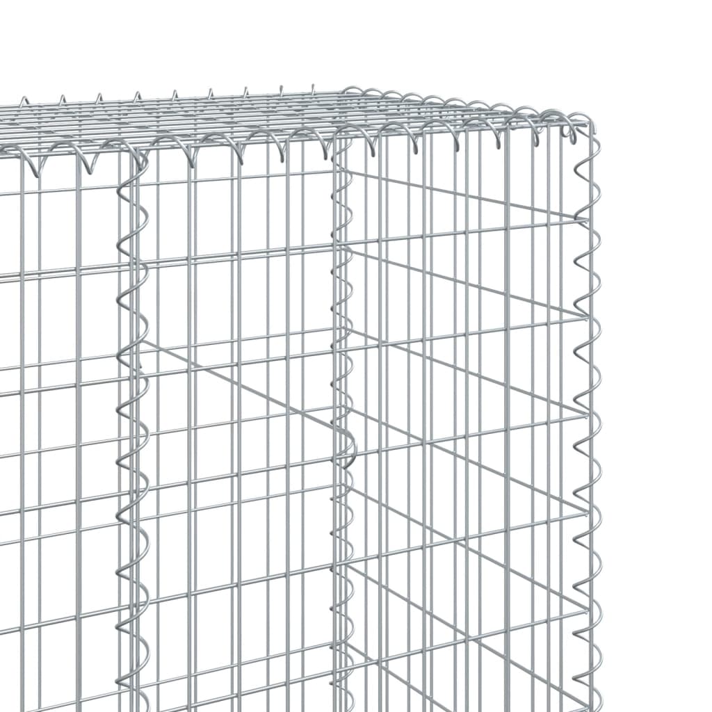 vidaXL Gabion Basket with Cover 400x50x200 cm Galvanised Iron