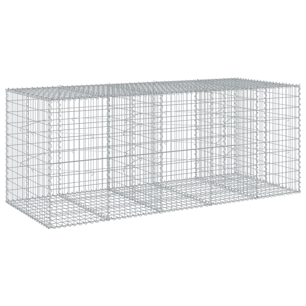 vidaXL Gabion Basket with Cover 250x100x100 cm Galvanised Iron