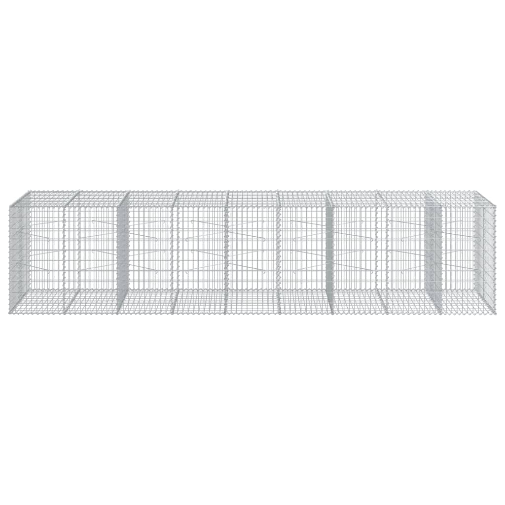 vidaXL Gabion Basket with Cover 450x100x100 cm Galvanised Iron