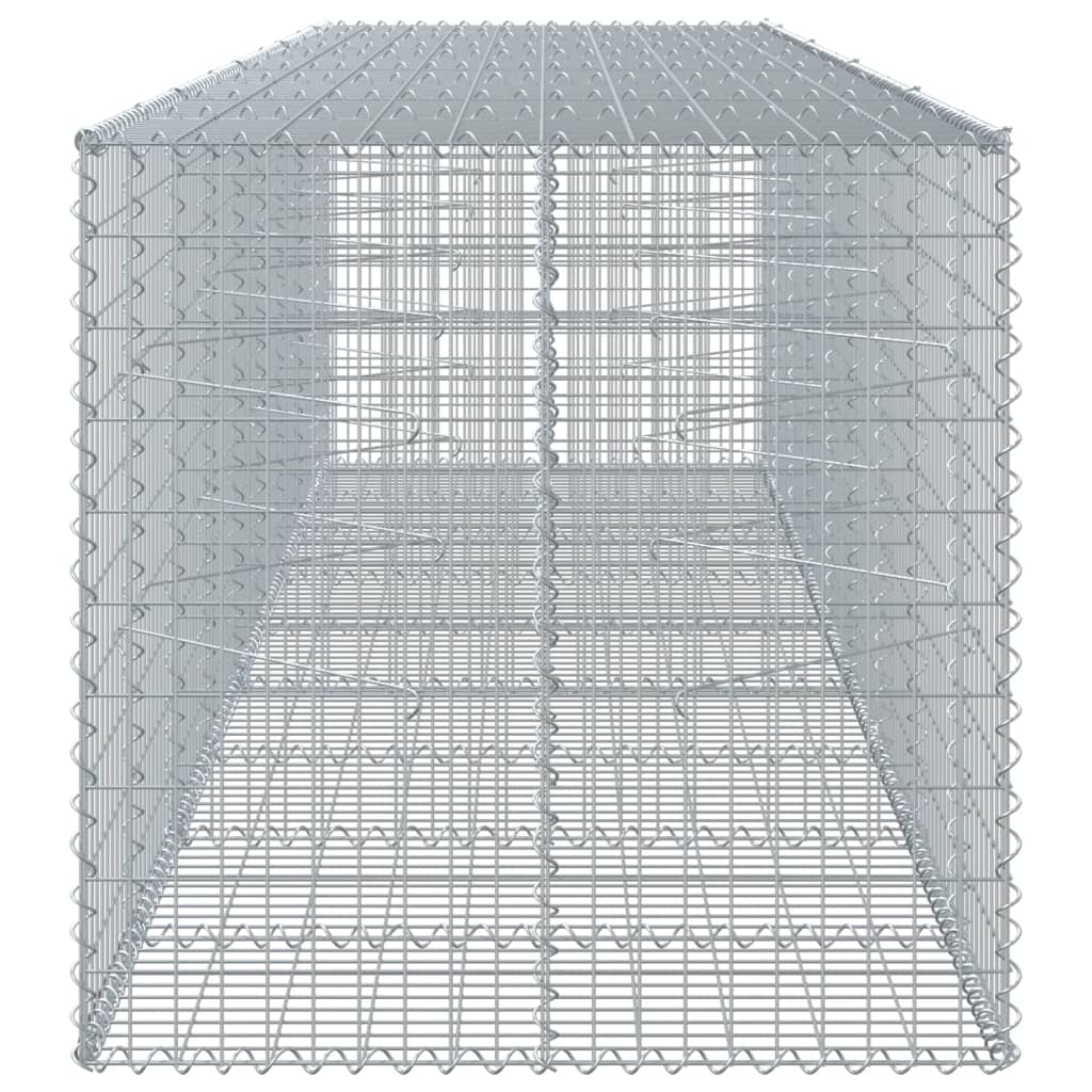 vidaXL Gabion Basket with Cover 450x100x100 cm Galvanised Iron