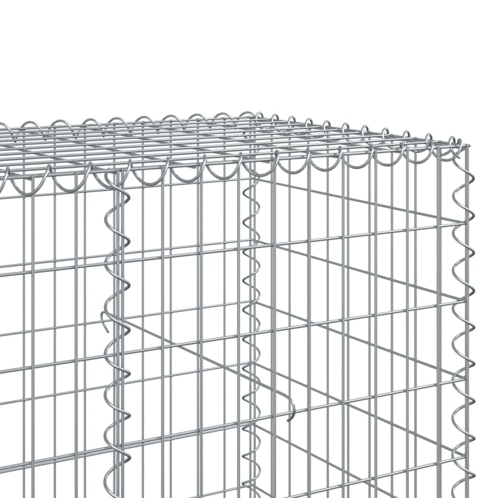 vidaXL Gabion Basket with Cover 450x100x100 cm Galvanised Iron