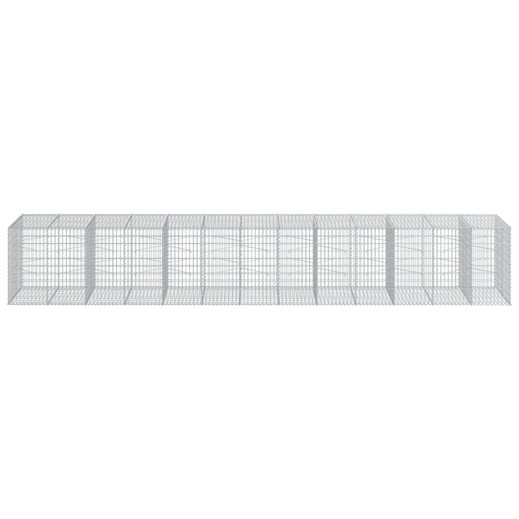 vidaXL Gabion Basket with Cover 650x100x100 cm Galvanised Iron