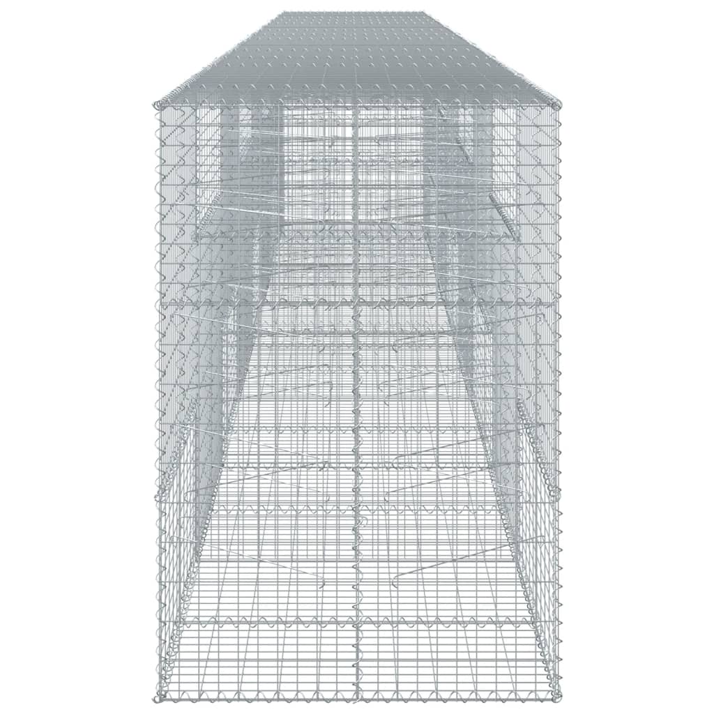 vidaXL Gabion Basket with Cover 800x100x150 cm Galvanised Iron