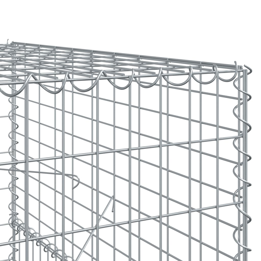 vidaXL Gabion Basket with Cover 800x100x150 cm Galvanised Iron