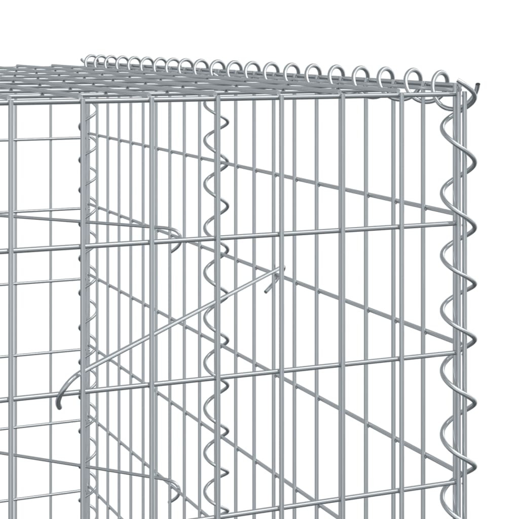 vidaXL Gabion Basket with Cover 600x100x200 cm Galvanised Iron