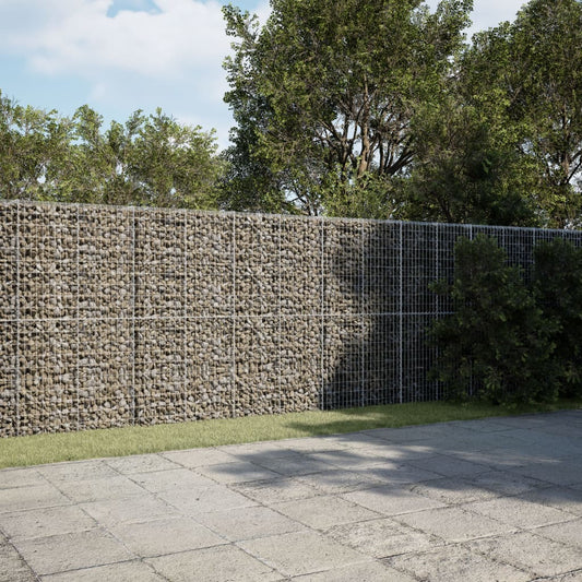 vidaXL Gabion Basket with Cover 750x100x200 cm Galvanised Iron