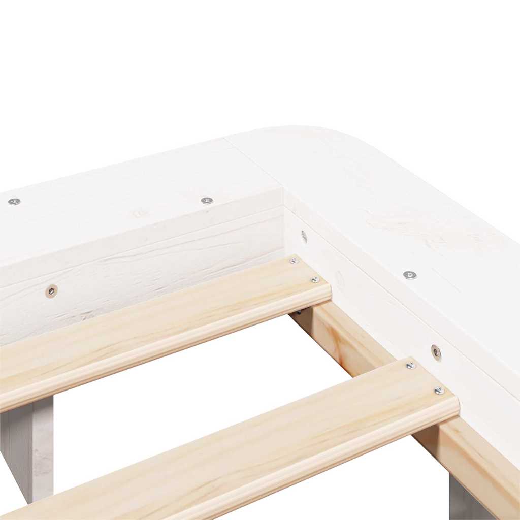 Bed Frame without Mattress White 120x200 cm Solid Wood Pine
