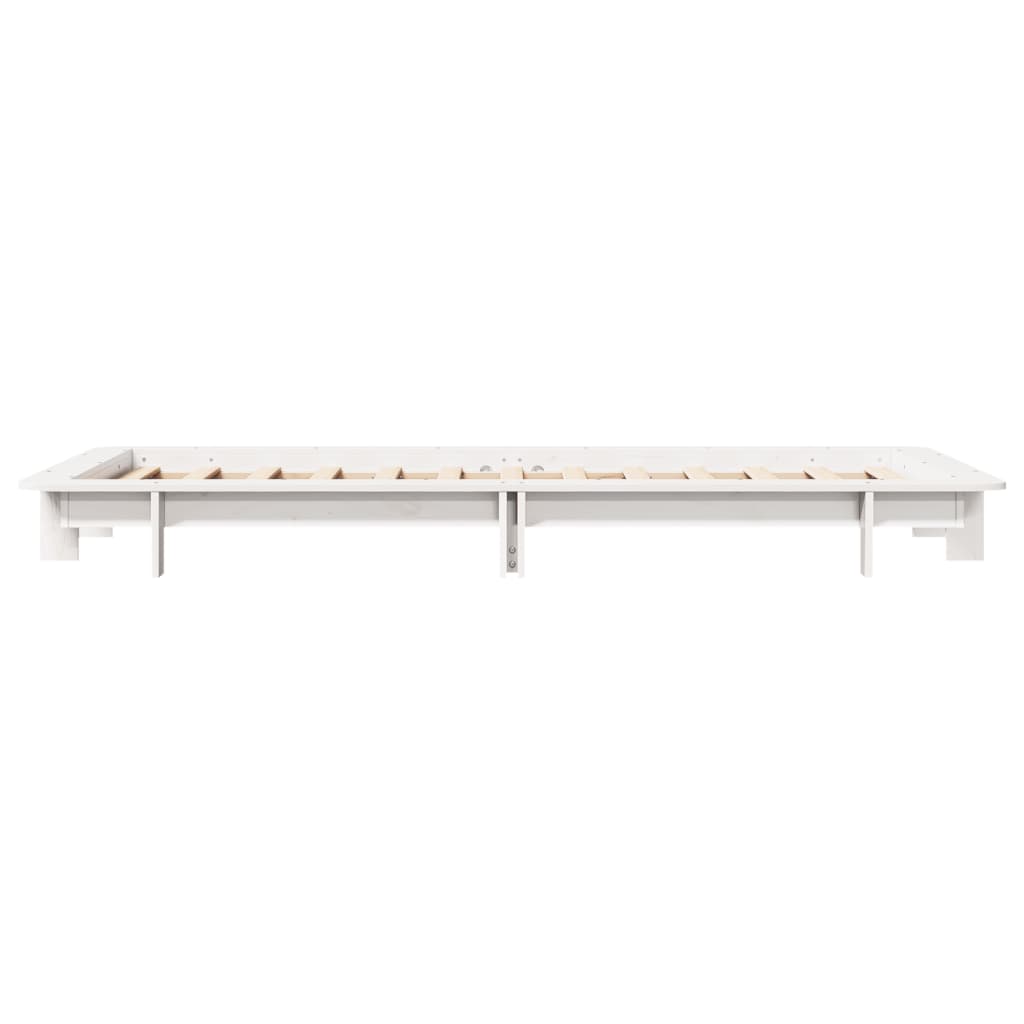 Bed Frame without Mattress White 90x200 cm Solid Wood Pine