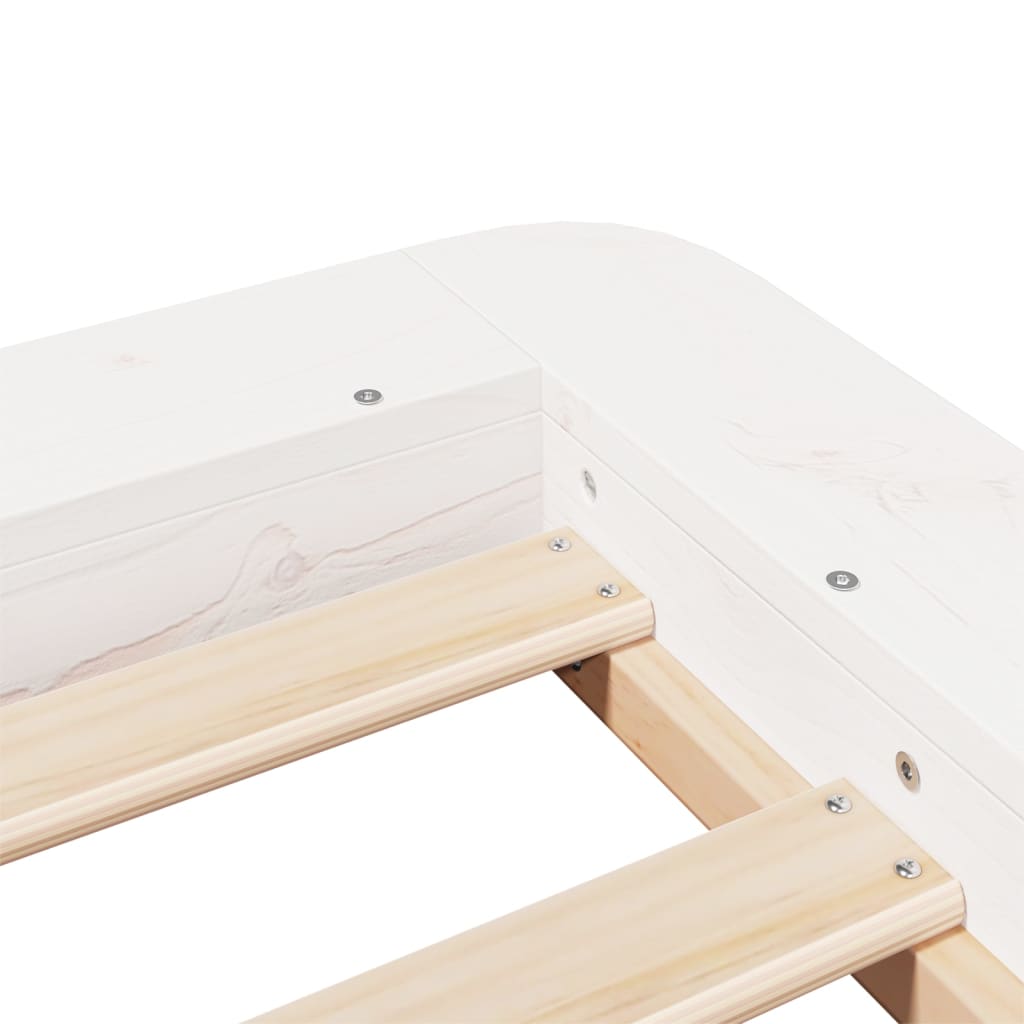 Bed Frame without Mattress White 90x200 cm Solid Wood Pine