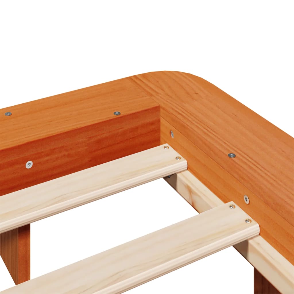 Bed Frame without Mattress Wax Brown 135x190 cm Double Solid Wood Pine