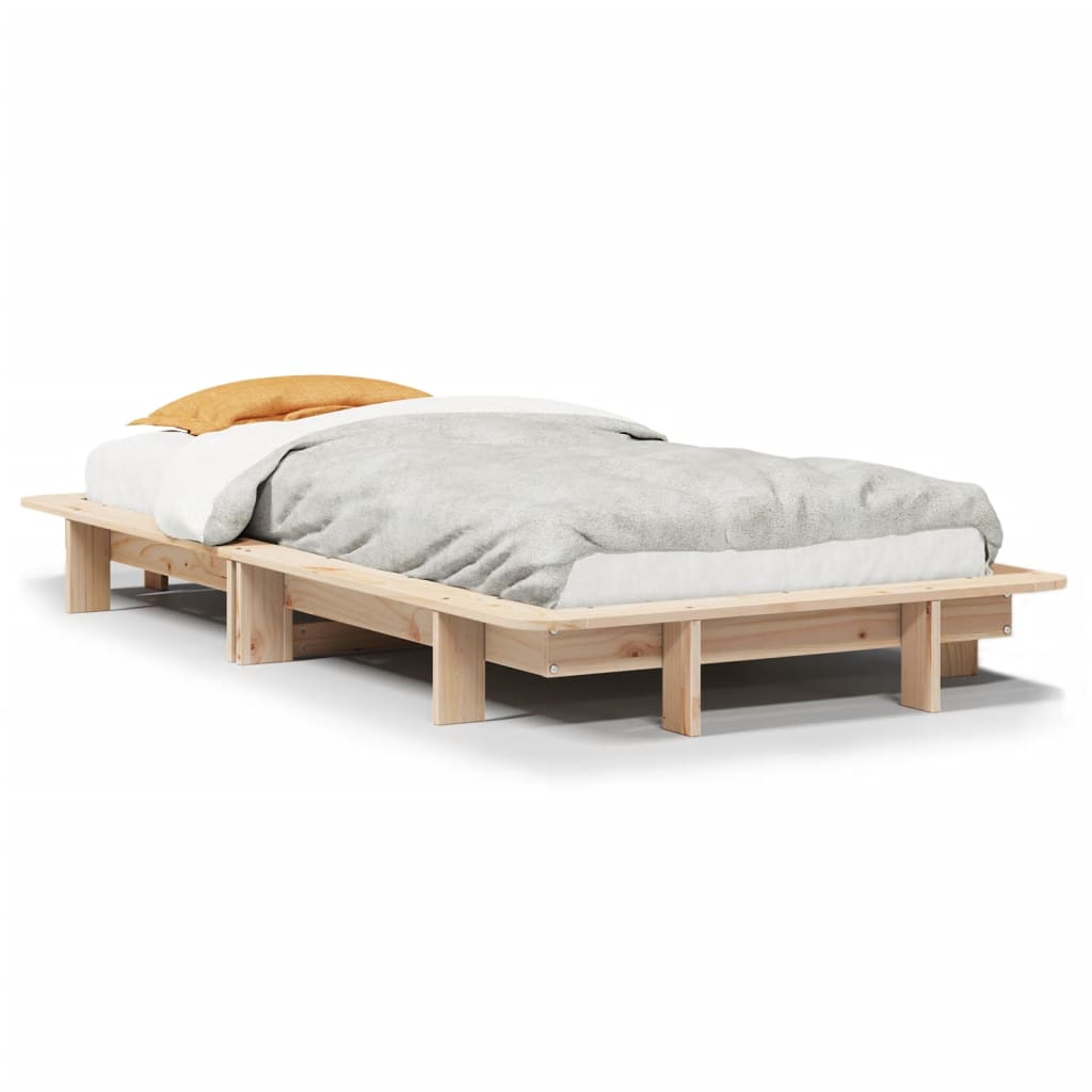 Bed Frame without Mattress 75x190 cm Small Single Solid Wood Pine