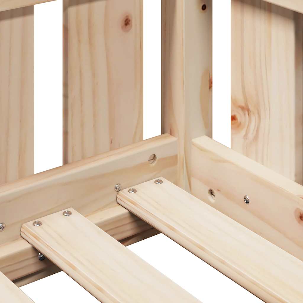 Kids' House Bed Frame without Mattress 80x200 cm Solid Wood Pine