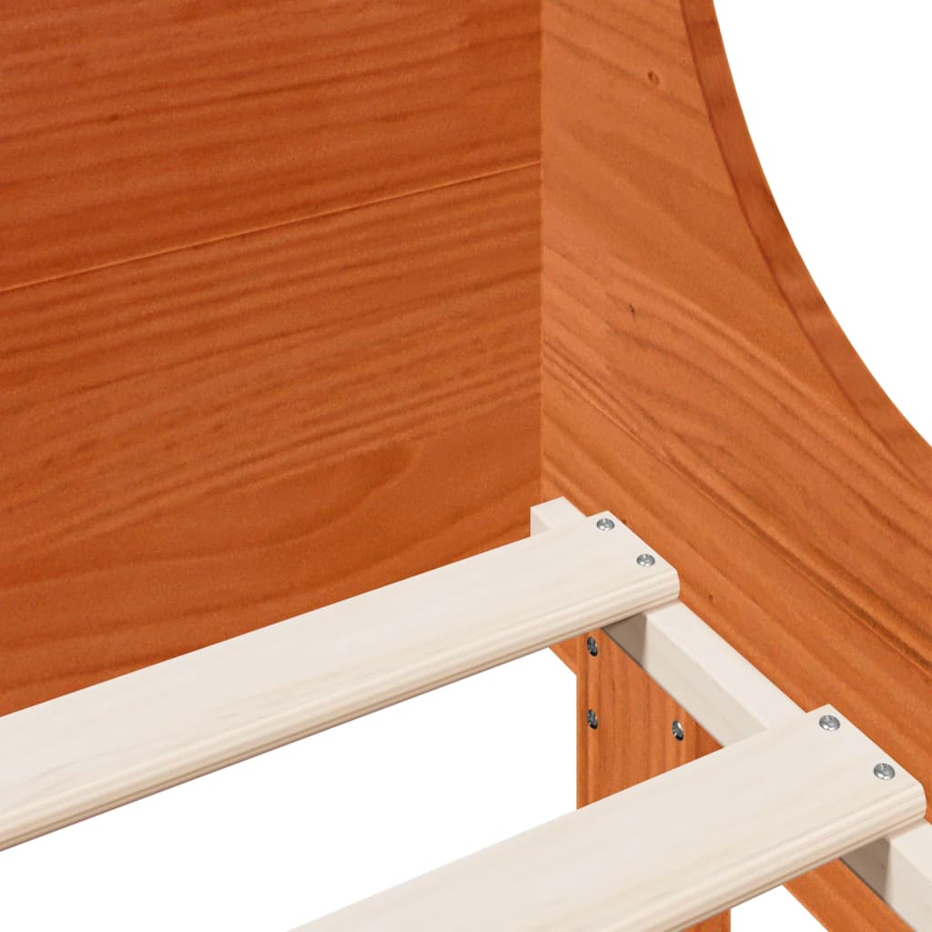Bed Frame without Mattress Wax Brown 100x200 cm Solid Wood Pine