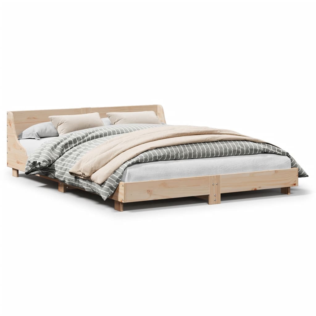 Bed Frame without Mattress 140x190 cm Solid Wood Pine