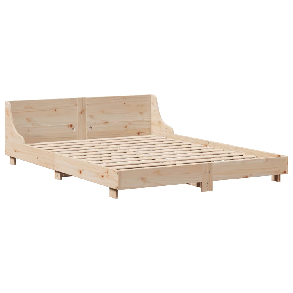 Bed Frame without Mattress 140x190 cm Solid Wood Pine