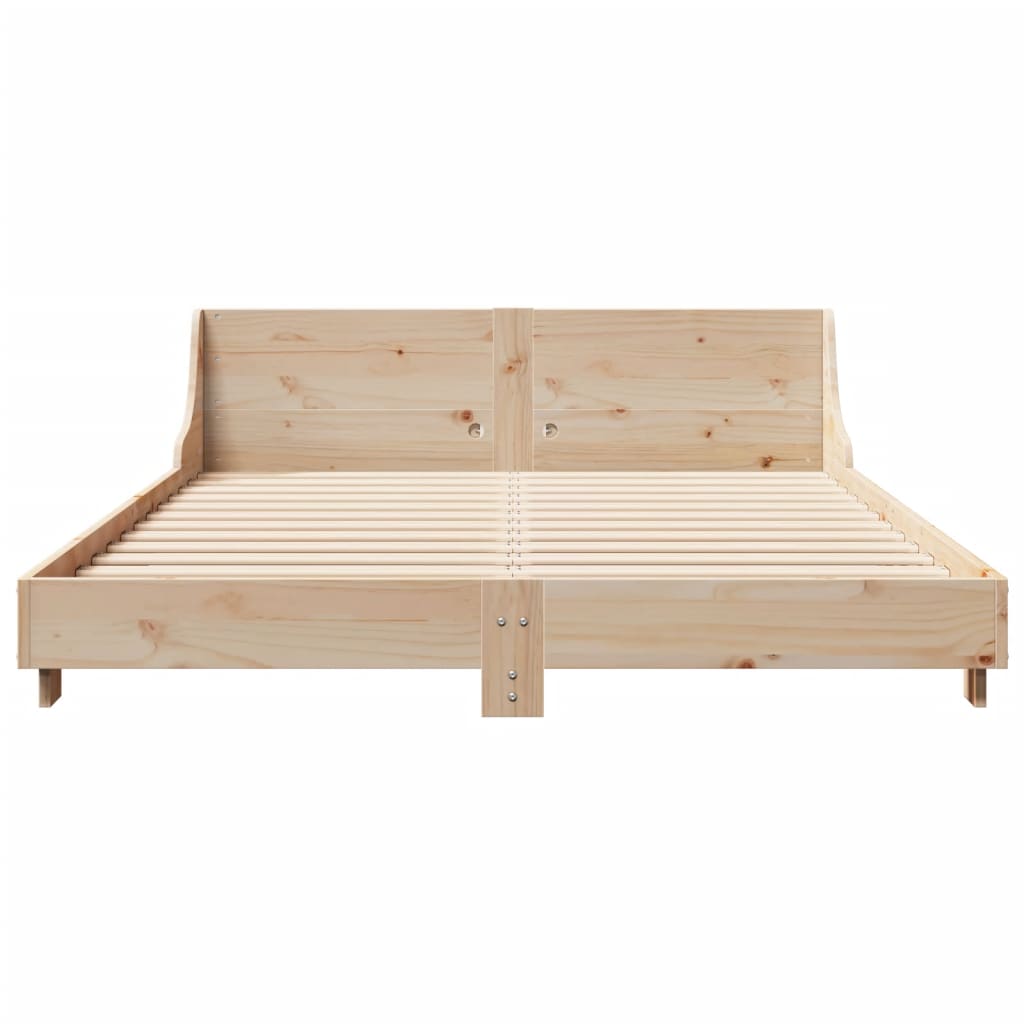 Bed Frame without Mattress 140x190 cm Solid Wood Pine