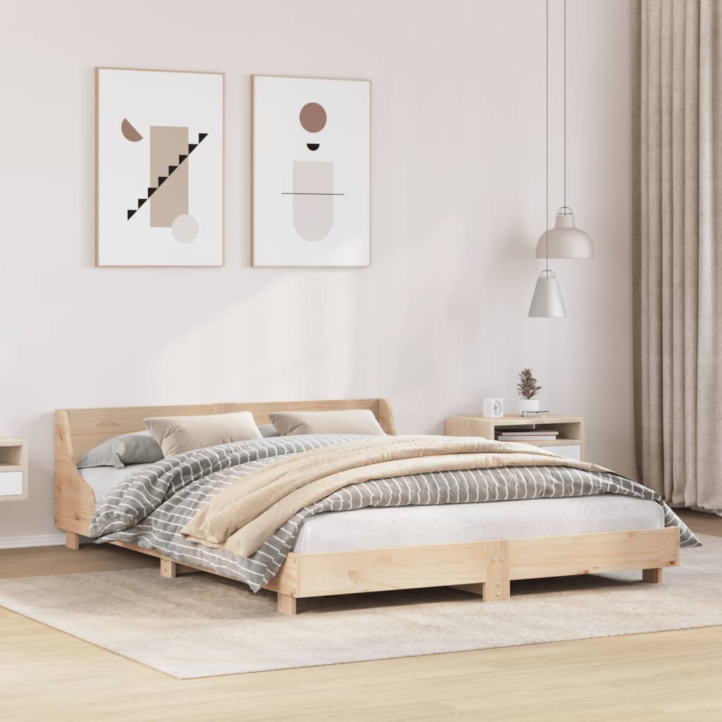 Bed Frame without Mattress 140x190 cm Solid Wood Pine