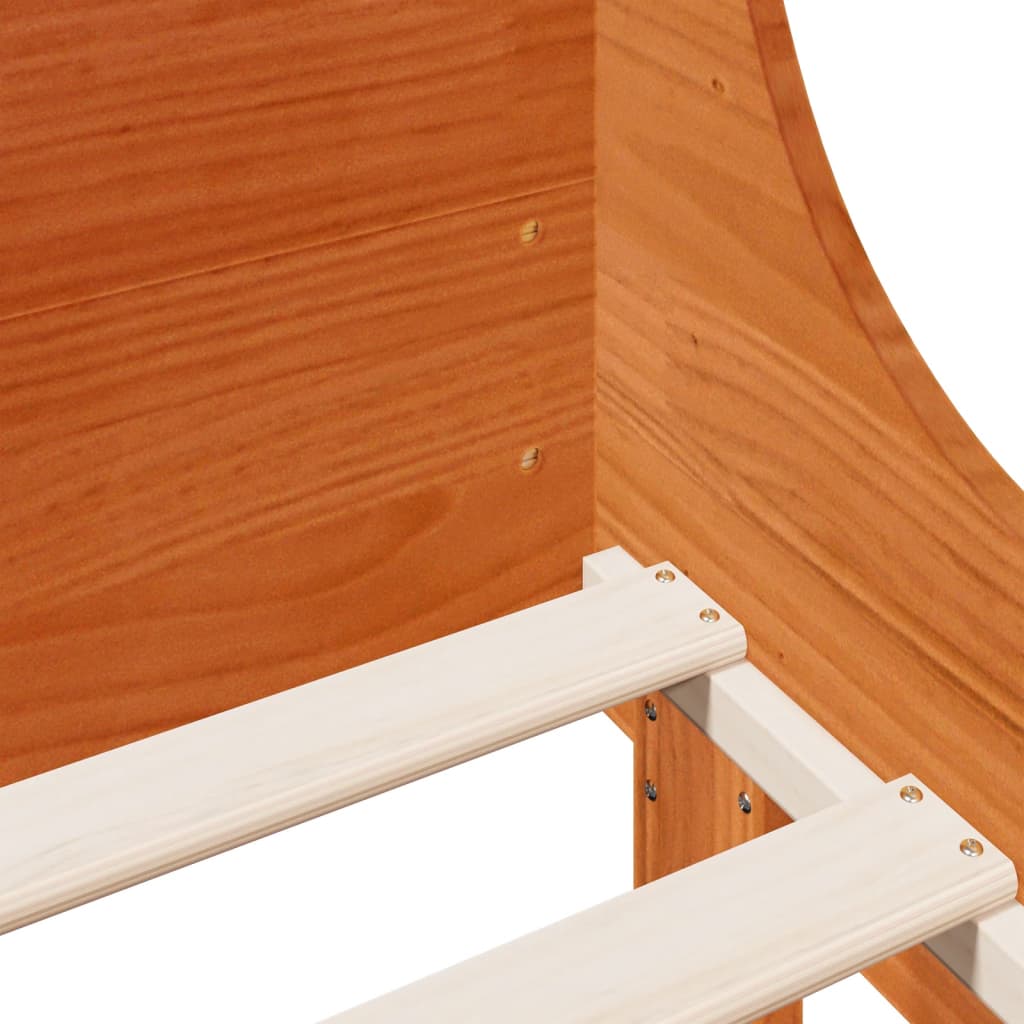 Bed Frame without Mattress Wax Brown 135x190 cm Double Solid Wood Pine