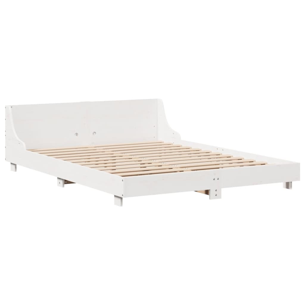Bed Frame without Mattress White 120x190 cm Small Double Solid Wood Pine